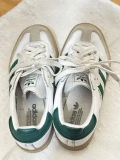 adidas Samba ホワイト/グリーン スニーカー22cm