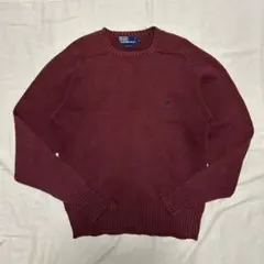 90s Polo by RALPH LAUREN ラグラン コットンニット 赤