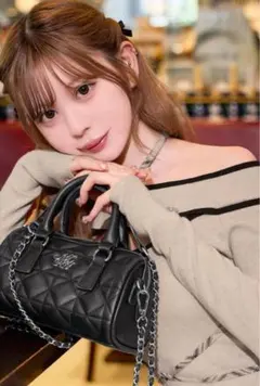 ミシェルマカロン キルティングミニボストン ショルダー