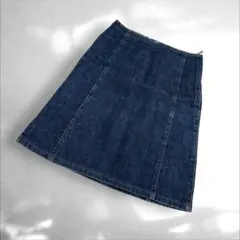 Burberryバーバリー　デニム Aラインスカート　ノバチェック　38（C3