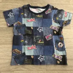 エックスガールステージス　パッチワーク柄　デニム　Tシャツ　110