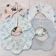 ❤️まとめ売り❤️ベビー スタイ 4枚セット もくもく型 よだれかけ うさぎ