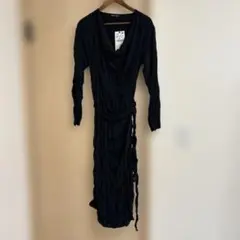 ZARA ブラック ドレープワンピース M
