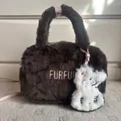 FURFUR foxy ミラー付き エコファー スクエアボストンバッグ