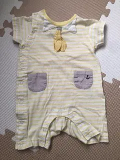 bebe ストライプロンパース イエロー 70cm