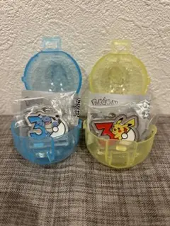 ポケモン30周年　メタルチャームマスコット　ピカチュウ　カメックス　2種　ガチャ