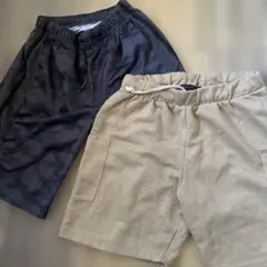 黒とベージュのハーフパンツ 2点セット　140