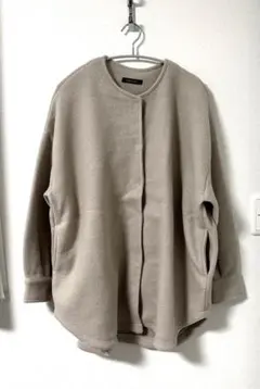 ノーカラー　フリース　シャツジャケット