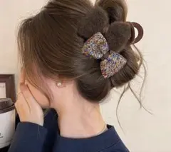 リボンヘアクリップ 実寸約8cm