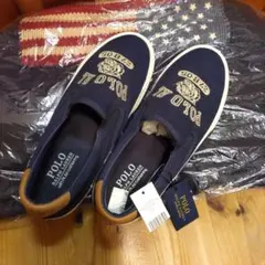 Polo Ralph Lauren タイガー刺繍。ネイビー スリッポン 26.5