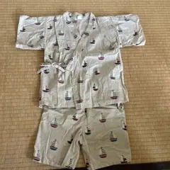 帆船柄 甚平 サイズ110 綿100%
