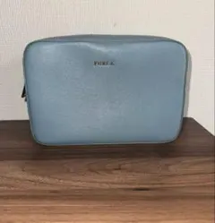 FURLA 水色 レザー ショルダーバッグ