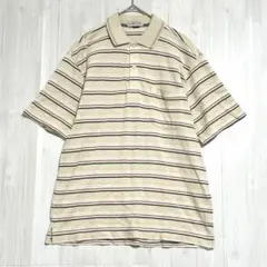 シンプルライフ　ボーダーポロシャツ　アイボリー　Mのサムネイル