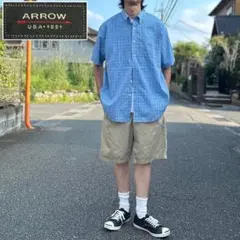 希少 00s~ ARROW 半袖 オンブレライク クラシック チェックシャツのサムネイル