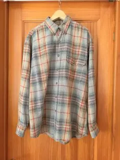 や*た様 90's 白タグ eddie bauer コットン ネル 台湾製　ボタ