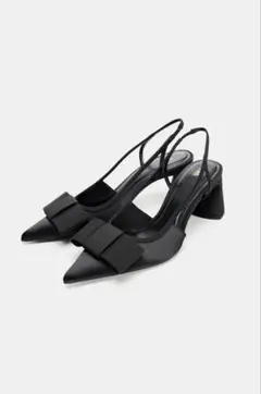 ZARAリボンディテール付きスリングバックハイヒール