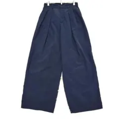 【ビューティーアンドユー】ツー タック入り ワイドパンツ　ブルーグレー