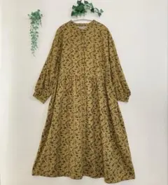 美品 SM2 サマンサモスモス 長袖 イエロー 小花柄 ワンピース 可愛い