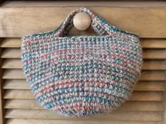 麻ひものミニかごバッグ 手編み ハンドメイド