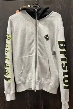 Bristol パーカー CHECKER FLAME ZIP UP HOODIE