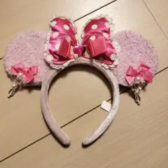 ミニー カチューシャ ピンク イヤリング