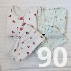 パジャマ セット 90cm 女の子 秋冬 長袖 さくらんぼ