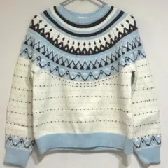 ノルディック柄　長袖セーター