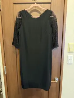 PLST ブラックワンピース レース袖 フォーマルドレス Mサイズ 美品