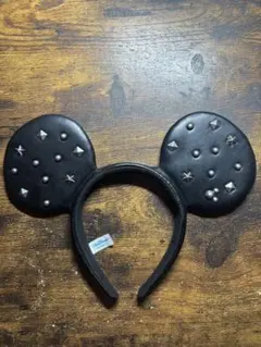 ディズニー ミッキー カチューシャ スタッズ レザー