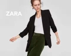ZARA クレープブレザーロールアップスリーブラベルネック　ジャケット