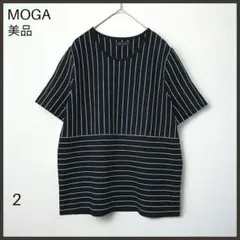 【MOGA モガ】ボーダー切り替えデザインニット/美品/上品/きれいめのサムネイル
