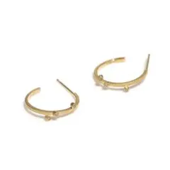 K18 ダイヤモンド フープピアス 0.12ct イエローゴールド ベゼルセット 