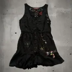 y2k 古着 森ガール ベスト ジレ フリル フェアリー グランジ チュニック