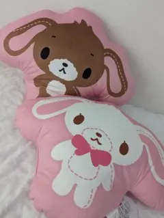 再入荷新品❤️シュガーバニーズ しろうさ くろうさ クッション 2点