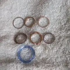 リング8個セット ゴールド シルバークリア