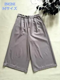 イング ワイドパンツ タック キュロット M ガウチョ パープル