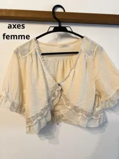 axes femme レース ボレロ カーディガン アイボリーのサムネイル