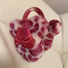 ミニーちゃん　ヒョウ柄　耳当て