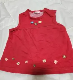 HEART'S CORE 赤 花刺繍 トップス 90