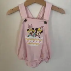 ミッキー ミニー イースターロンパース ピンク