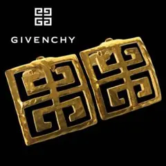 激レア GIVENCHY ジバンシー ロゴ イヤリング ゴールドカラー