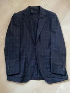 エディフィス ネイビー チェック テーラードジャケット EDIFICE