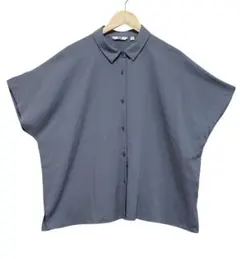 ☀️ユニクロ レギュラーカラー 半袖 シャツ グレー XL