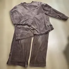 UNIQLO ベロア調 ルームウェア 上下セット ピンクグレー