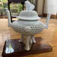 しゅう様専用 】 九谷焼 三代為吉 三ツ井為吉 香炉 色絵花鳥 特注品