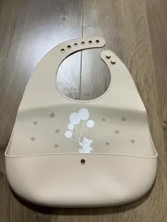 くまさん柄シリコンお食事エプロン 折りたたみ
