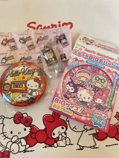 ● サンリオ キャラパキ &キラキラBIG缶バッジ2 ハローキティ　※未開封