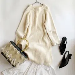 SLOBE IENA リブロングニット ニットワンピース スローブイエナ