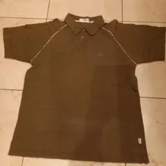 Crocodile ブラウン ストライプ ポロシャツ Lサイズ