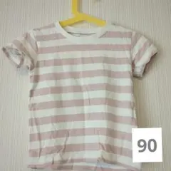 ボーダー柄 半袖Tシャツ ピンク 90cmのサムネイル
